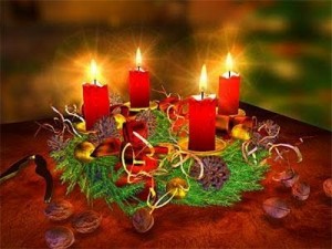 Christmas - glowing advent wreath