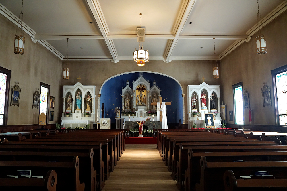 Wide angle of St. Stanislaus Church interior